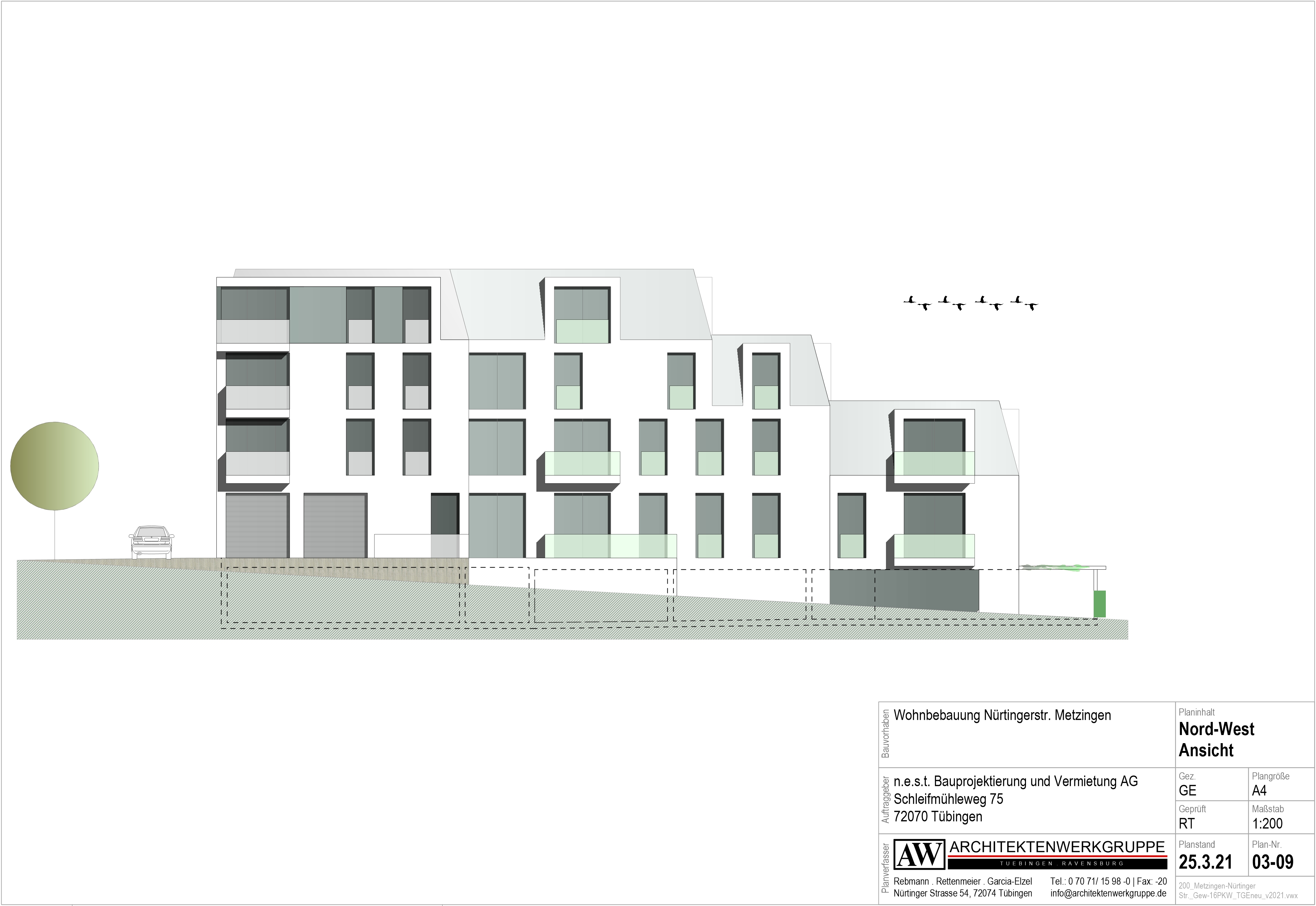 nestbau Metzingen Nord-West-Ansicht nestbau Metzingen Nord-West-Ansicht