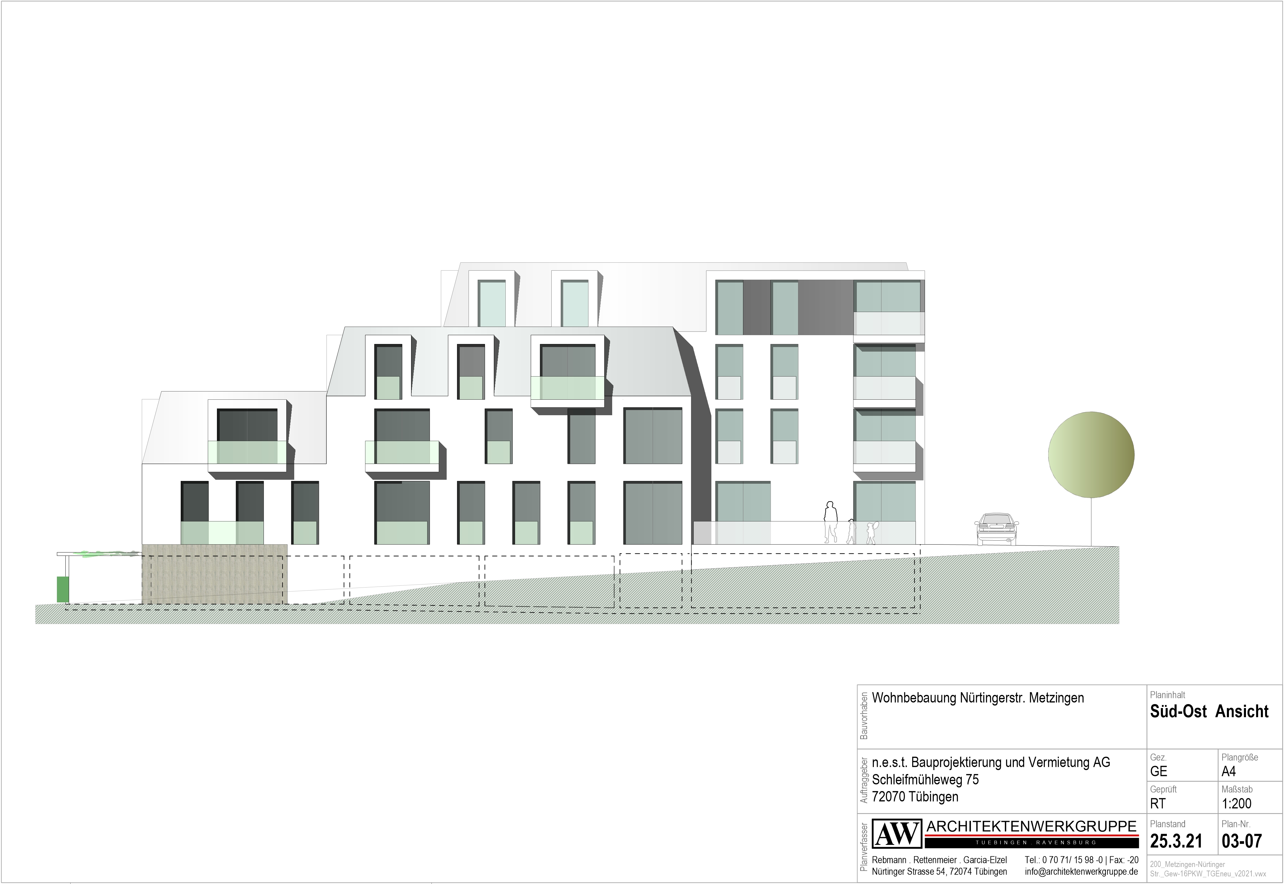nestbau Metzingen Süd-Ost-Ansicht nestbau Metzingen Süd-Ost-Ansicht
